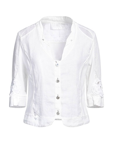 ELISA CAVALETTI by DANIELA DALLAVALLE Blazer White 100% Linen, Cotton, Elastane, Viscose, Metal