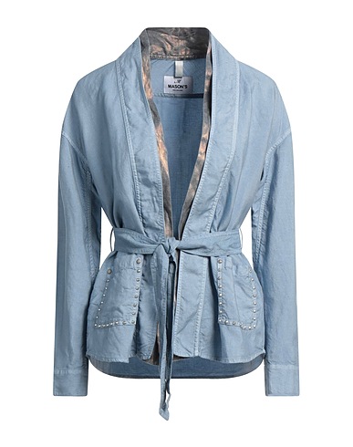 MASON'S Jacket Light blue 53% Lyocell, 24% Linen, 23% Viscose