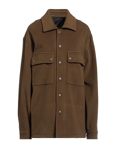 GRIFONI Camicie e bluse tinta unita Khaki 70% Lana Vergine, 20% Poliammide, 10% Cachemire
