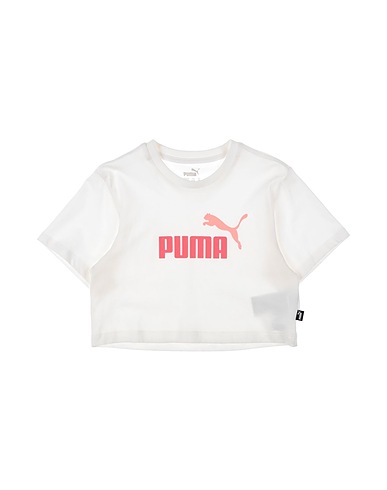 PUMA T-shirt Girls Logo Cropped Tee
 White 100% Cotton, Polyester