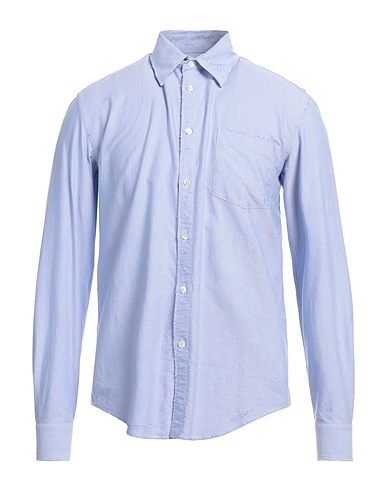 GRIFONI Solid colour shirt Sky blue 100% Cotton