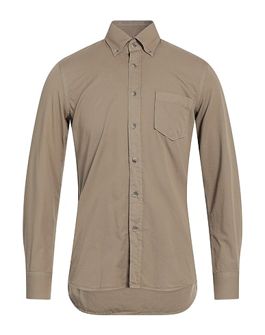 SEVENTY VENEZIA Solid colour shirt Khaki 100% Cotton
