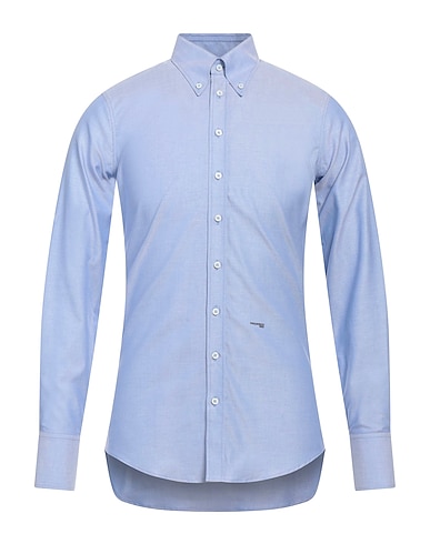 DSQUARED2 Solid color shirt Blue 100% Cotton