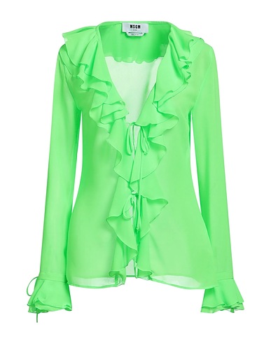 MSGM Solid colour shirts & blouses Lime green 100% Polyester