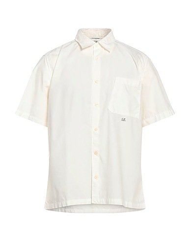 C.P. COMPANY Chemise de couleur unie Blanc 100% Coton