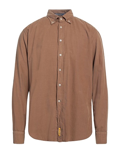 B.D.BAGGIES Solid color shirt Brown 100% Cotton
