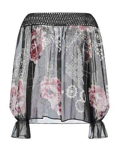 ALBERTA FERRETTI Off-the-shoulder top Black 100% Silk