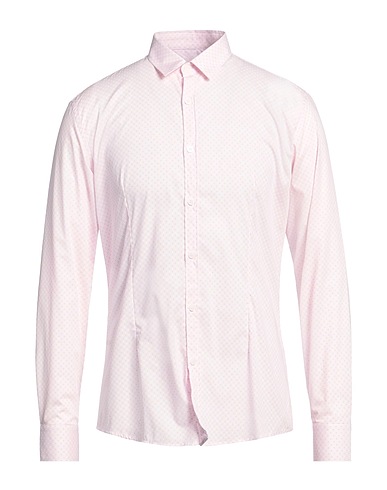 DANIELE ALESSANDRINI HOMME Camicia fantasia Rosa chiaro 100% Cotone