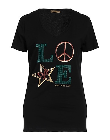 DENNY ROSE T-shirt Nero 100% Cotone