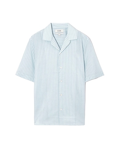 COS Striped shirt Sky blue 100% Cotton