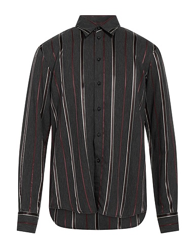 MALLONI Striped shirt Charcoal 87% Viscose, 13% Polyamide