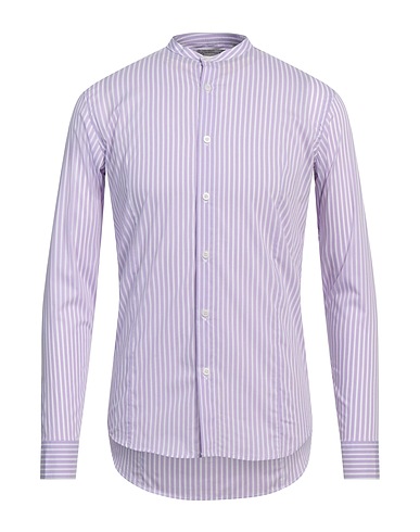 DANIELE ALESSANDRINI HOMME Striped shirt 68% Cotton, 30% Polyamide, 2% Elastane
