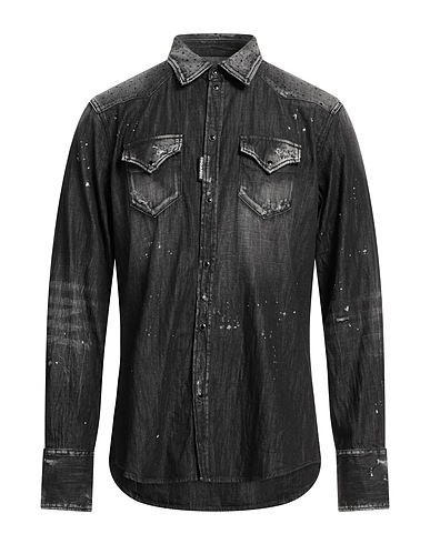 DSQUARED2 Denim shirt Black 100% Cotton, Glass