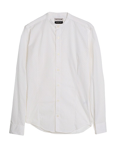DANIELE ALESSANDRINI HOMME Patterned shirt White 100% Cotton
