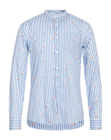 DANIELE ALESSANDRINI HOMME Checked shirt Sky blue 100% Cotton