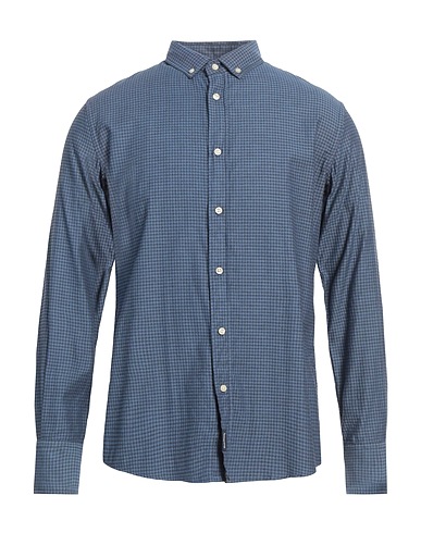 THREE STROKE Camicia a quadri Avio 98% Cotone, 2% Elastan