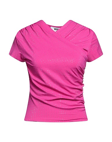 MSGM T-shirt Fuchsia 91% Polyamide, 9% Elastane