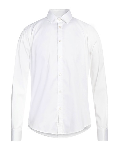 BRIAN DALES Camicia tinta unita Bianco 80% Cotone, 15% Poliammide, 5% Elastan