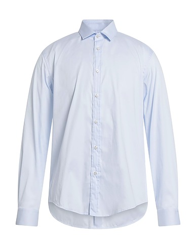 BRIAN DALES Camicia tinta unita Celeste 80% Cotone, 15% Poliammide, 5% Elastan