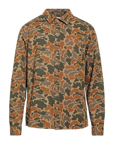 REVOLUTION Patterned shirt Light brown 100% Cotton