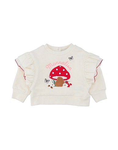 MONNALISA Sweatshirt Ivory 95% Cotton, 5% Elastane