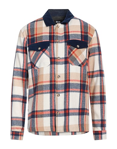 BL.11  BLOCK ELEVEN Checked shirt Cream 65% Cotton, 27% Polyester, 5% Acrylic, 3% Other Fibres