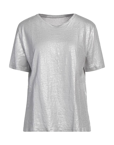 MAJESTIC FILATURES T-shirt Argento 94% Lino, 6% Elastan