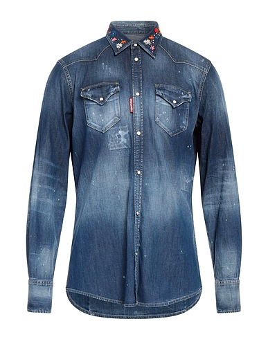 DSQUARED2 Denim shirt Blue 98% Cotton, 2% Elastane