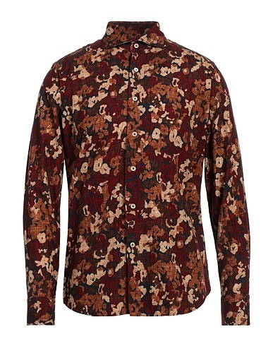 ALESSANDRO GHERARDI Patterned shirt Camel 100% Cotton