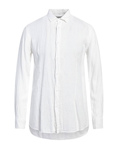 DANIELE ALESSANDRINI HOMME Camisa lisa BIANCO 100% Lino