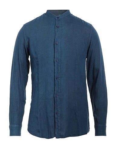 DANIELE ALESSANDRINI HOMME Camicia in lino Blu navy 100% Lino