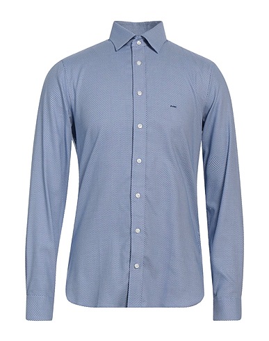 MICHAEL KORS MENS Patterned shirt Blue 96% Cotton, 4% Elastane
