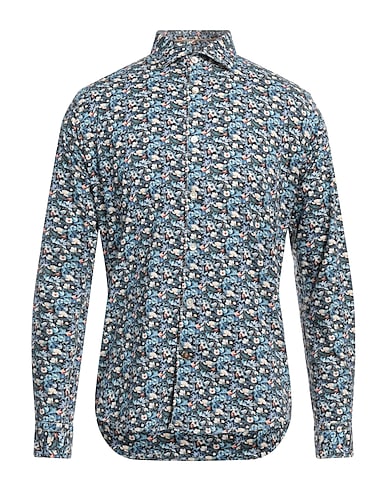 ALLEY DOCKS 963 Patterned shirt Midnight blue 97% Cotton, 3% Elastane