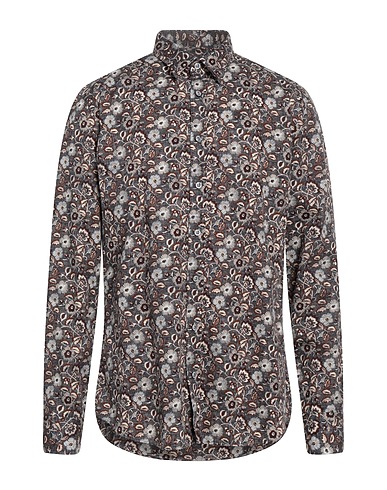 BASTONCINO Patterned shirt Slate blue 100% Cotton