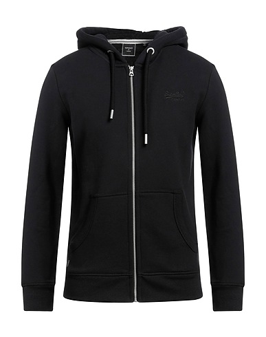 SUPERDRY Hooded track jacket  Black 76% Cotton, 24% Polyester