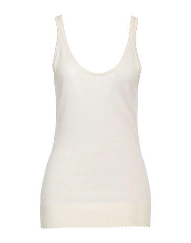 CHLOÉ Top Cream 100% Wool, Polyamide, Elastane