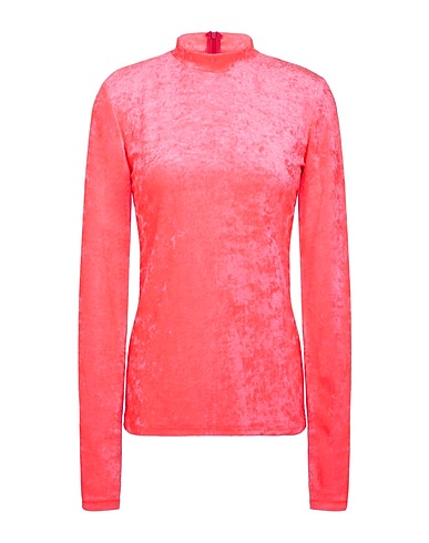 8 by YOOX Basic T-Shirt CHENILLE MOCK-NECK TOP
 Fuchsia 100% Polyamide