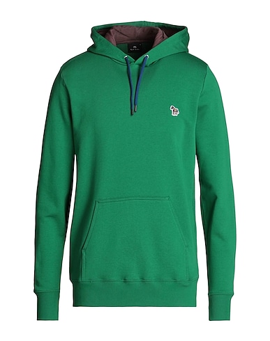 PS PAUL SMITH Hooded sweatshirt Emerald green 100% Organic cotton