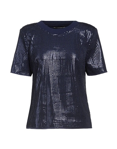 GUESS Evening top Navy blue 95% Polyester, 5% Elastane