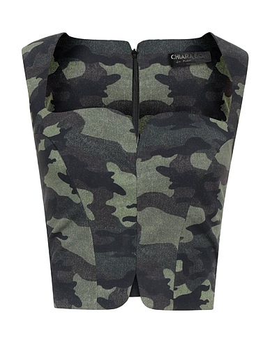 CHIARA BONI LA PETITE ROBE Top Military green 72% Polyamide, 28% Elastane