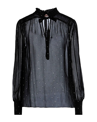 TWINSET Top Black 97% Viscose, 3% Metal