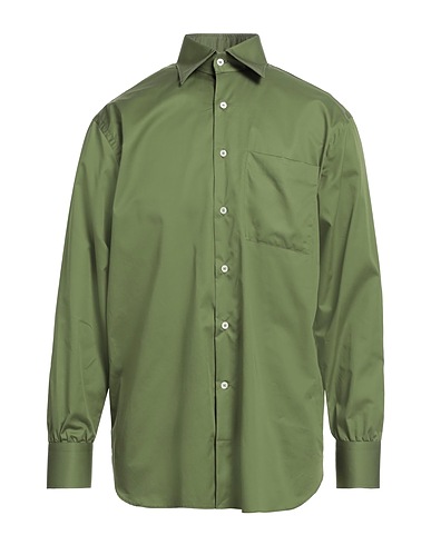 WOERA Solid colour shirt Military green 100% Cotton