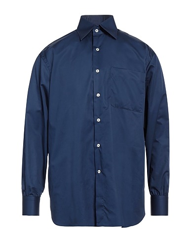 WOERA Solid colour shirt Blue 100% Cotton