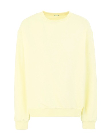 8 by YOOX Sweatshirt ORGANIC COTTON CREW-NECK SWEATER Pastel yellow 100% Organic cotton
