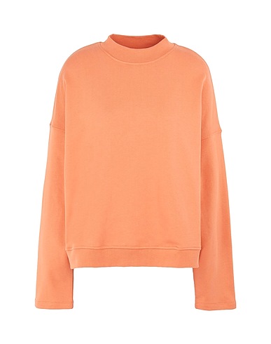 8 by YOOX Sweatshirt ORGANIC JERSEY MOCK NECK OVERSIZE SWEATER Salmon pink 100% Organic cotton