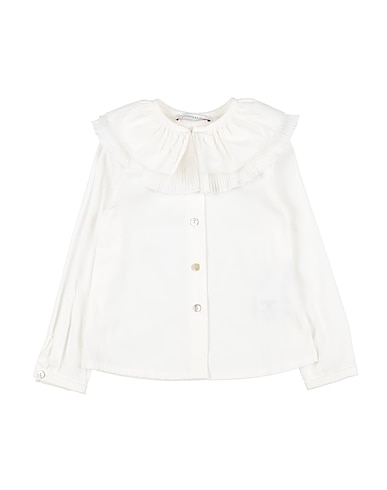 MONNALISA Solid colour shirts & blouses White 75% Cotton, 22% Polyamide, 3% Elastane, Polyester