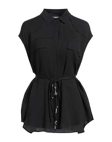DONDUP Solid color shirts & blouses Black 57% Acetate, 43% Silk