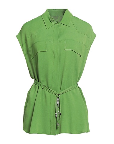 DONDUP Solid color shirts & blouses Green 57% Acetate, 43% Silk