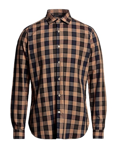 GUGLIELMINOTTI Camicia a quadri Sabbia 100% Cotone