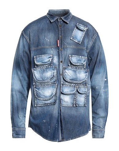 DSQUARED2 Denim shirt Blue 98% Cotton, 2% Elastane